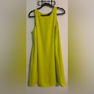Lauren Ralph Lauren Womens Sz 8 Sleeveless Tank A-Line Neon Yellow Green Dress